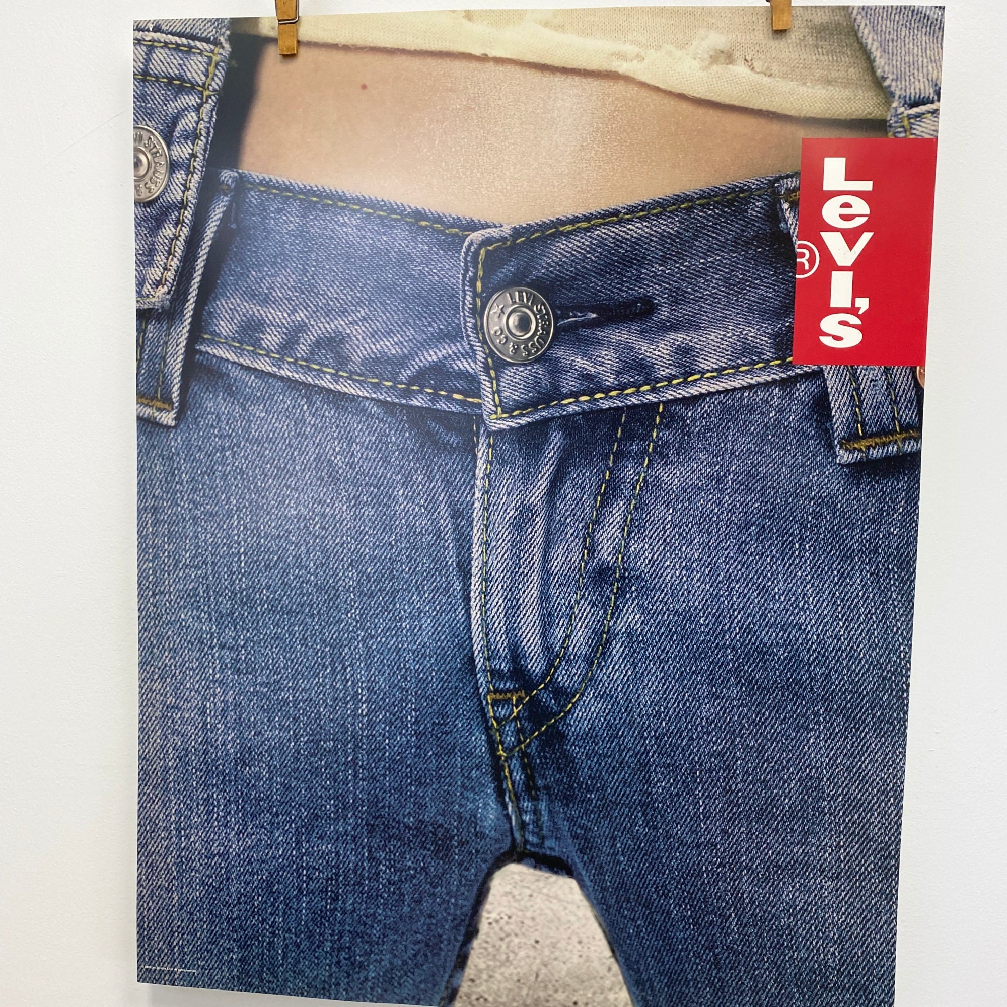 Authentic Levi's Advertising Poster Store Display Levi - Etsy Denmark