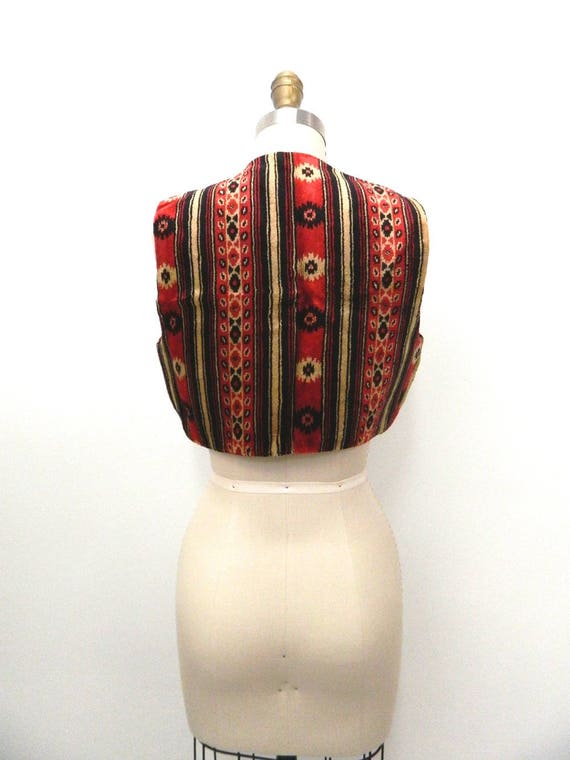 Vintage 1970s Carpet Vest |   Cropped Boho Vest |… - image 4