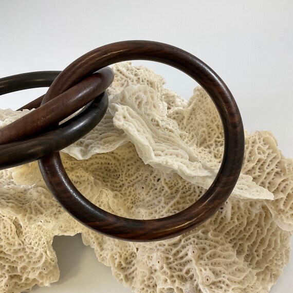 Vintage Interlocking Wood Bracelets - image 4