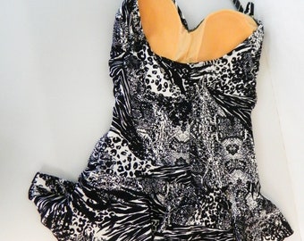 Vintage Bathing Suit Ruffled Shore Shapes Swim Suit XS