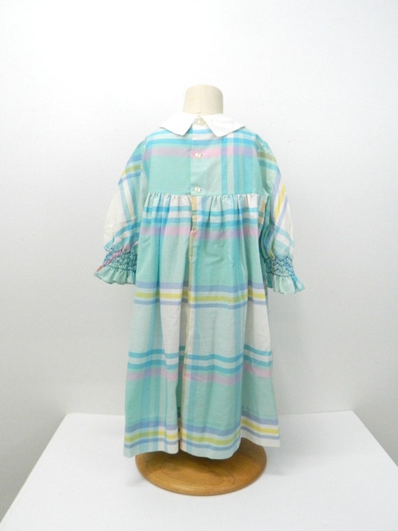 Vintage 1960s  Little Girls Dress | Plaid Checker… - image 5
