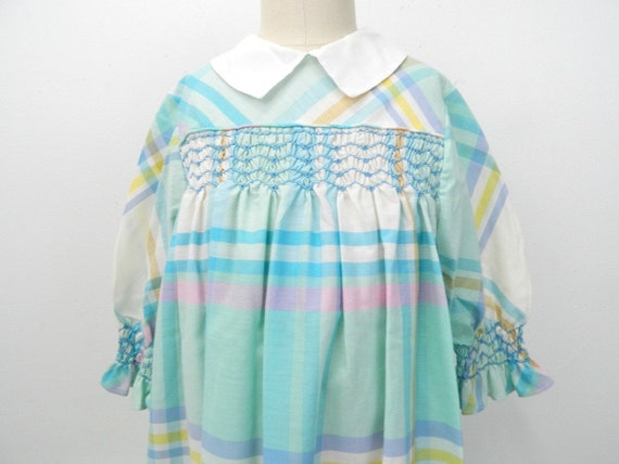 Vintage 1960s  Little Girls Dress | Plaid Checker… - image 2