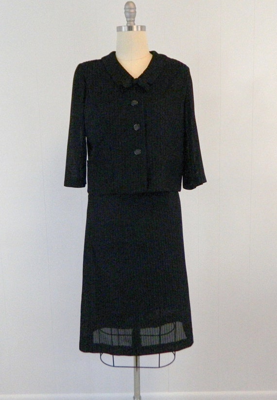 Vintage 1960s Two Piece Women's Suit | Black Blaz… - image 1