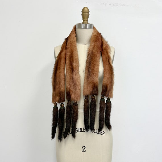 Vintage Mink Scarf with Tails | 19450s - 1950s Ge… - image 2