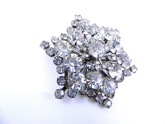 Vintage Rhinestone Scatter Pin ... 1950s Marked C… - image 1