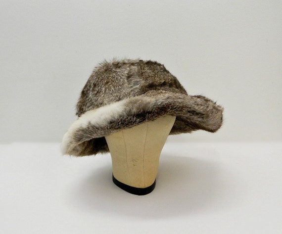 Vintage 1960s Fur Hat ... Rabbit Fur Bucket Hat .… - image 1