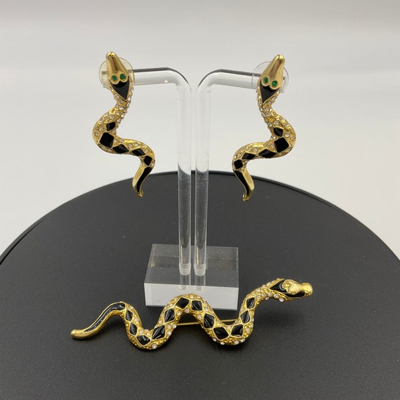 Giovanni Snake Earrings and Snake Pin - image 2