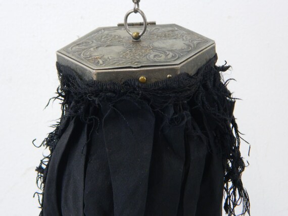 Black Victorian Reticule ... Antique Mourning Pur… - image 5