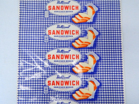 Vintage Mid century Butternut Sandwich Bread Wrapper Waxed Paper Bread Loaf Wrapper Unused New Old Stock by the Yard Etsy Canada