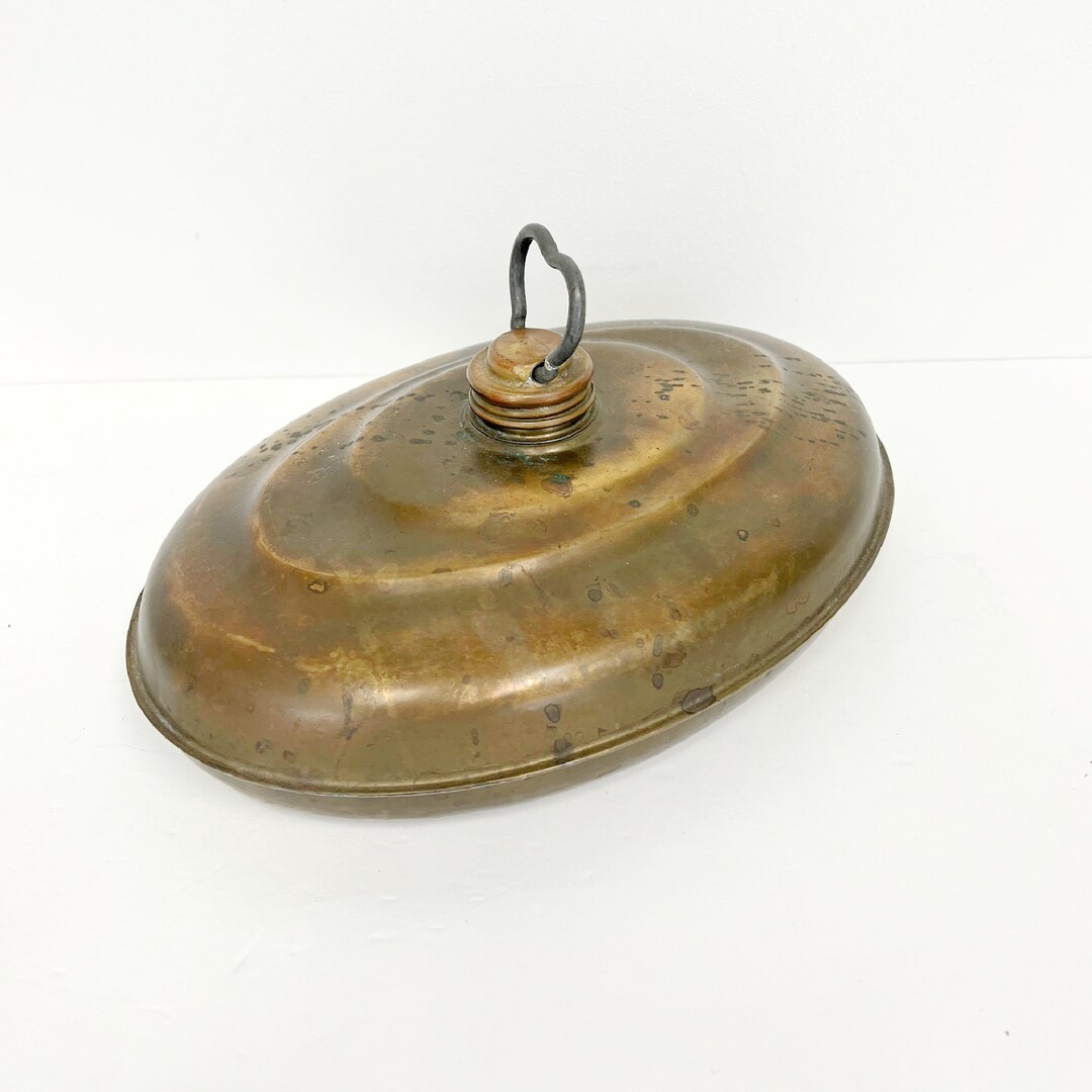 Antique Early American Brass Bed Warmer Etsy