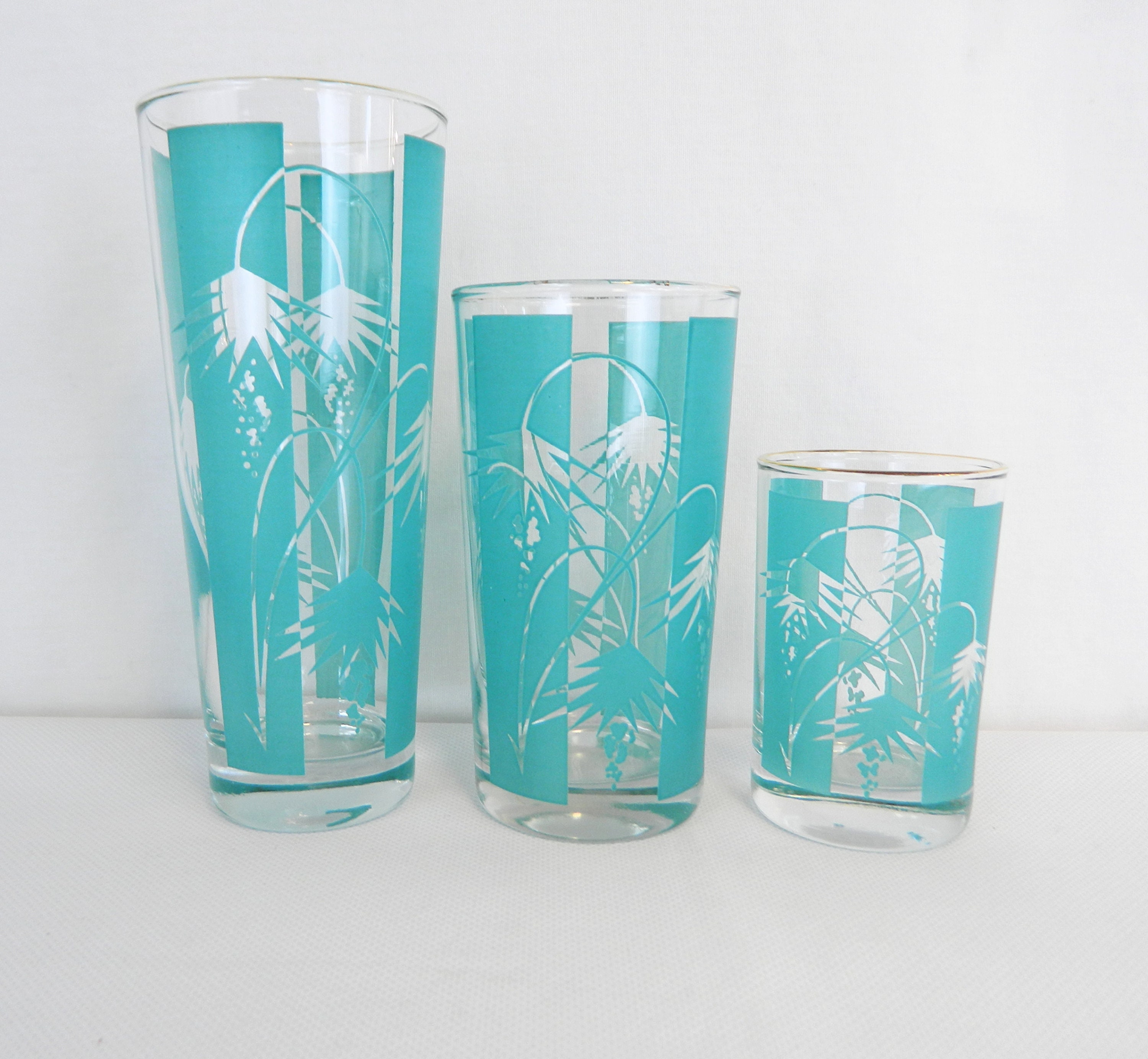 Buy Floral Design Tumbler Glass Set Online in USA - Made In India