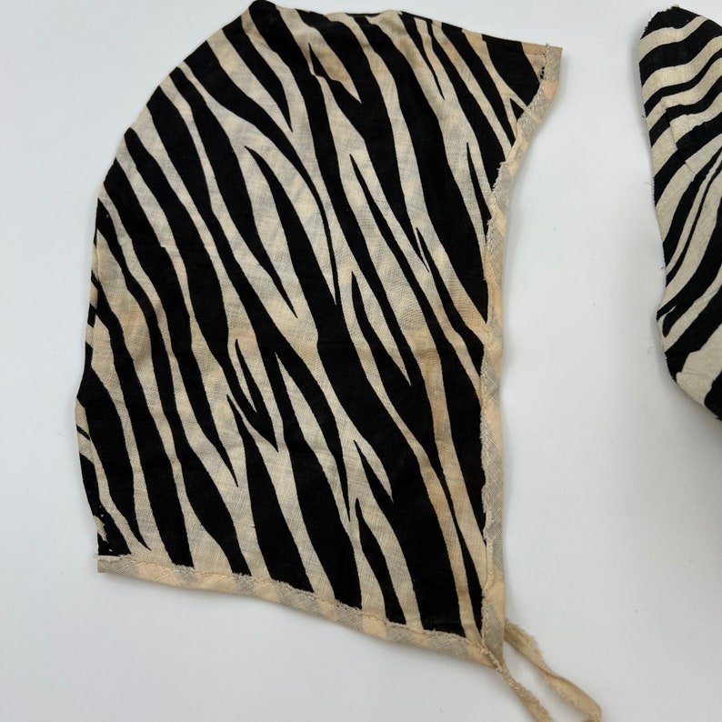 Vintage 1930s Halloween Costume Child Size Zebra Costume 3 Pieces image 5