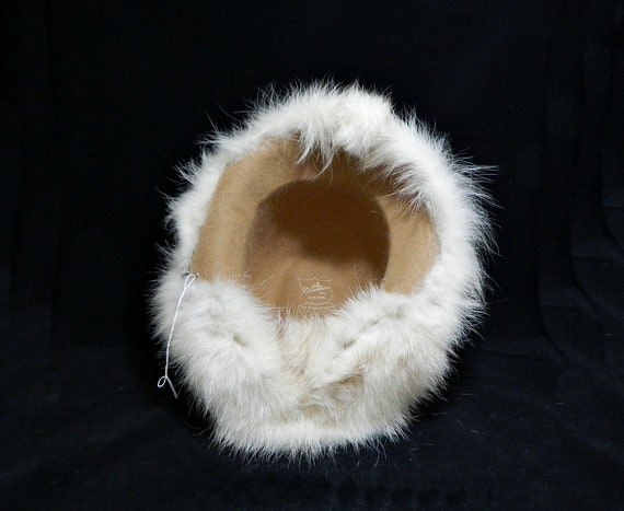 Vintage 1960s Fur Fedora ... White Rabbit Fur ...… - image 9