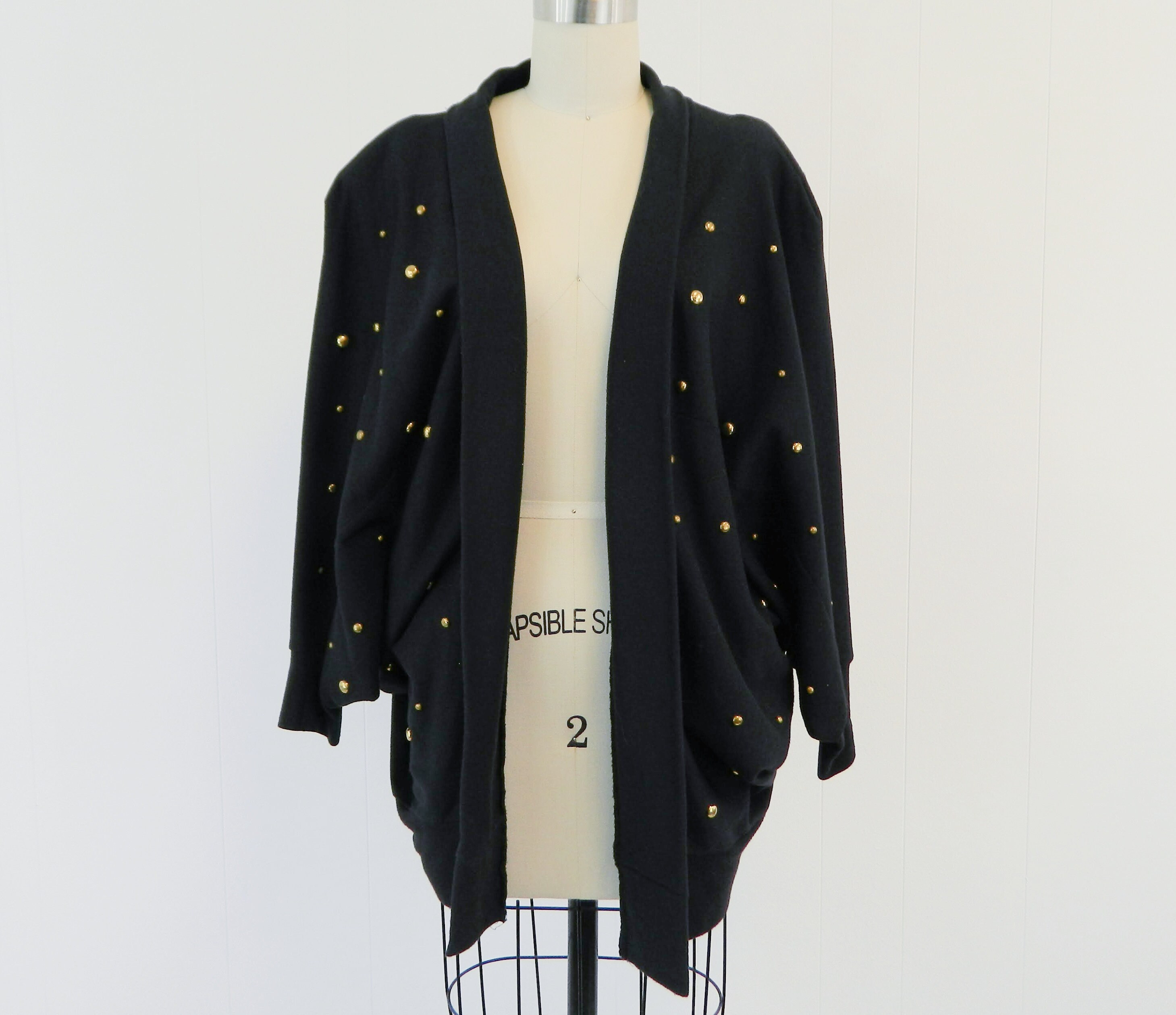 Black Gold Cardigan - Etsy