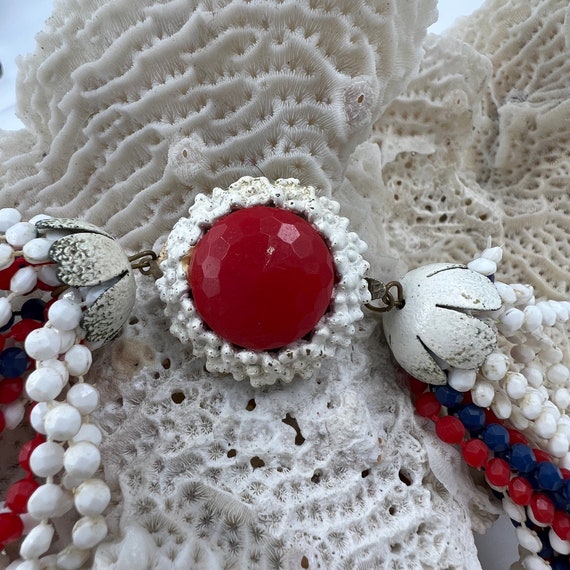 Vintage Red, White, and Blue Twist Choker - image 4