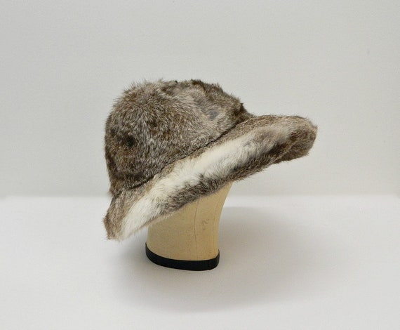 Vintage 1960s Fur Hat ... Rabbit Fur Bucket Hat .… - image 2