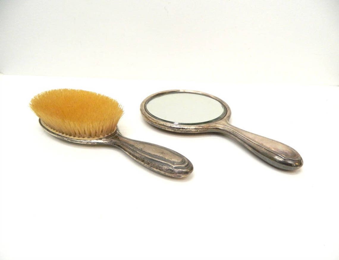 Early 1900s Sterling Silver Brush & Mirror Set...set of Etsy