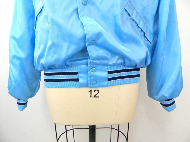 1970s Women's Satin Bomber Jacket...baby Blue Jukebox | Etsy