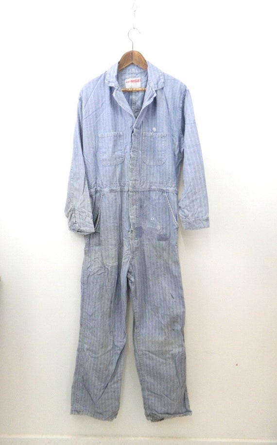 Vintage Coveralls....1950s Men's Denim Coveralls..