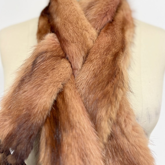 Vintage Mink Scarf with Tails | 19450s - 1950s Ge… - image 3