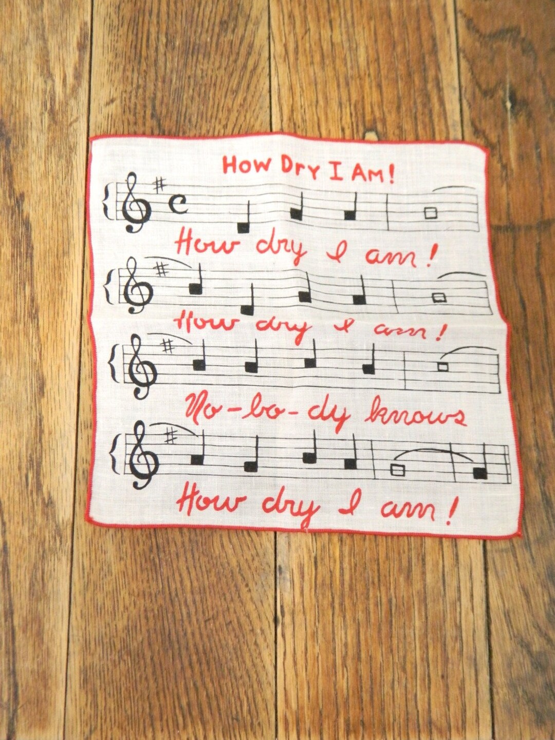 1950s Cocktail Napkin...song Lyric Cocktail Napkin...how Dry I Am