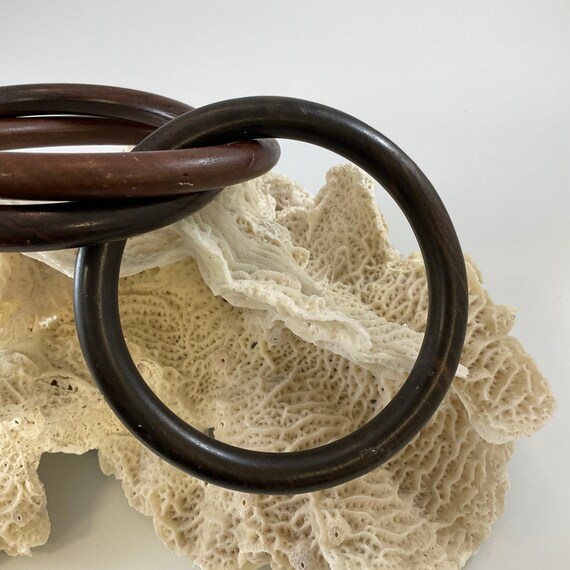 Vintage Interlocking Wood Bracelets - image 6