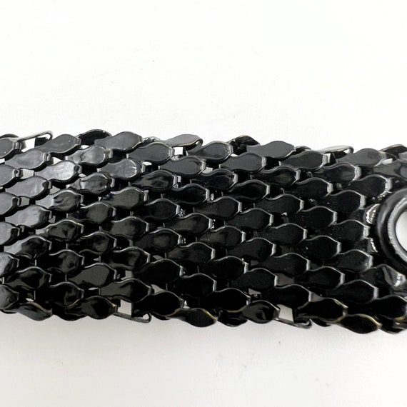 Vintage Whiting & Davis Black Chainmail Belt with… - image 5