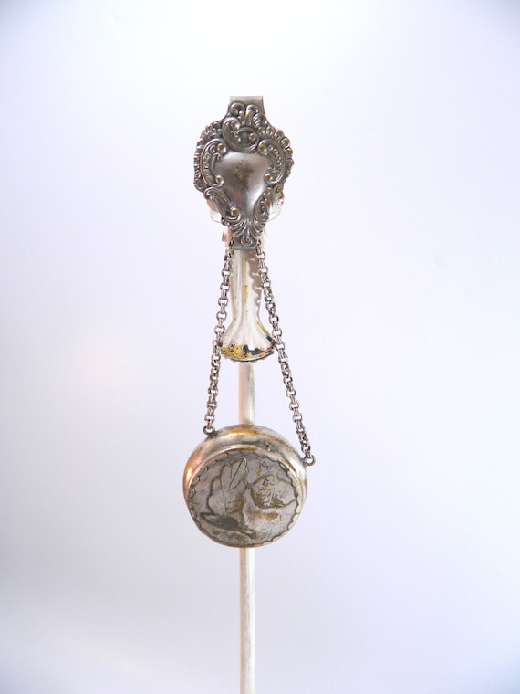 Victorian Chatelaine With Snuff / Pill Box ... Sil