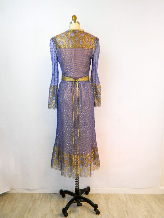 Vintage Lilac & Gold Disco Dress | 1970s/Early 80… - image 5