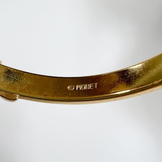 1980s Monet Gold Tone Enamel Bangle - image 4