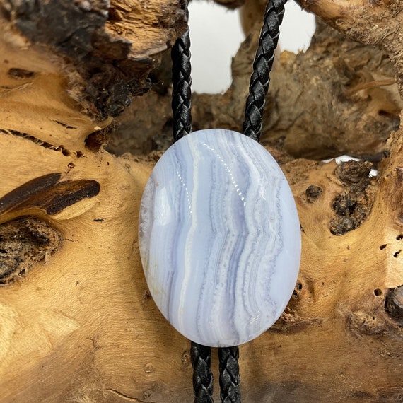 Blue Lace Agate Bolo Tie - image 2