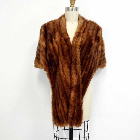 Vintage Mink Stole | 1950s Genuine Mink Wrap | Bi… - image 1