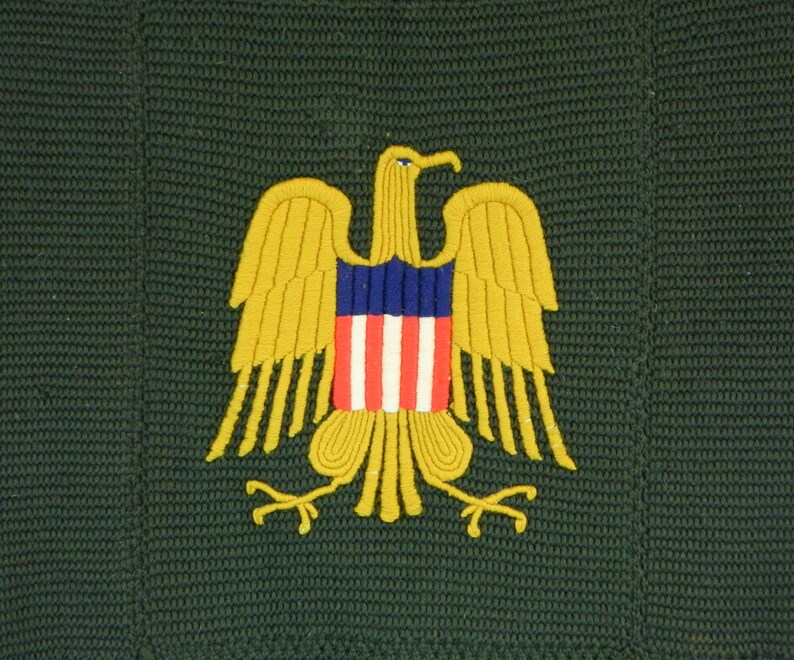 Vintage Wool Eagle Blanket Army Insignia Patriotic Gold Etsy