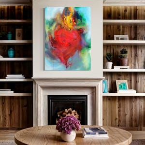 Sacred Heart of Jesus Matte Canvas, Religious Art, Mother&#39;s Day Gift, Jesus Art