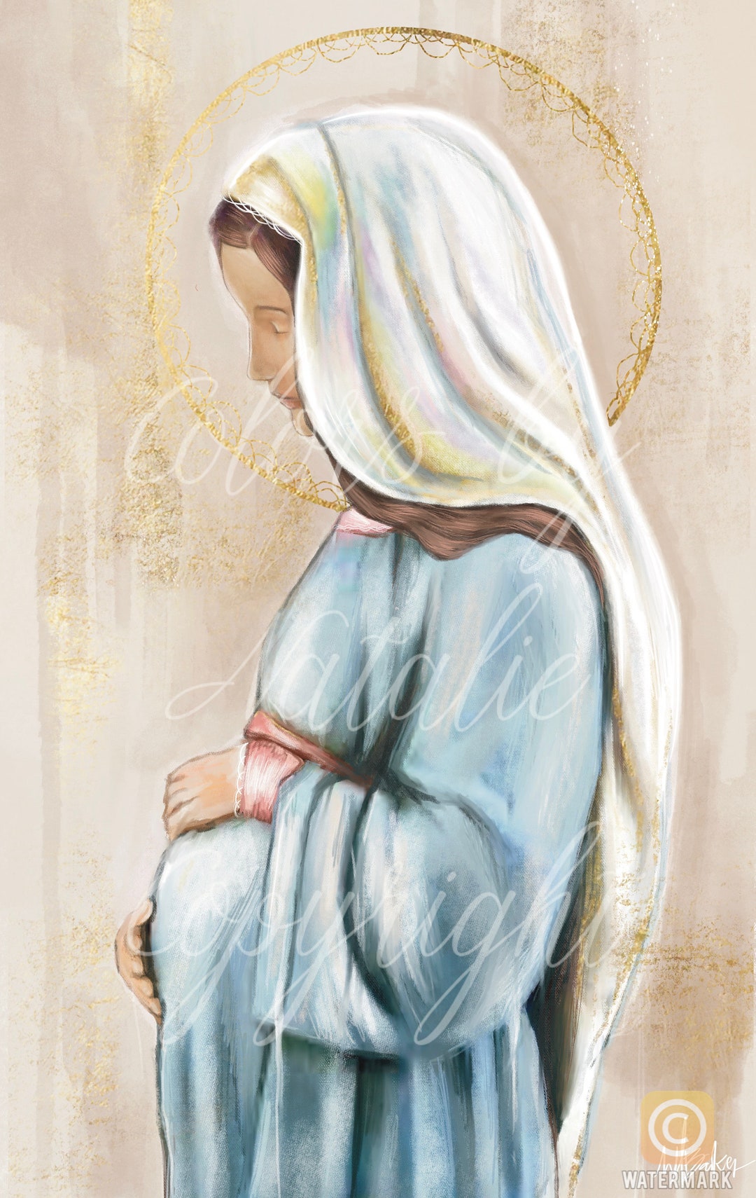 The Perfect Miracle, Mary and Child Art, Pregnant Mother Mary,religious