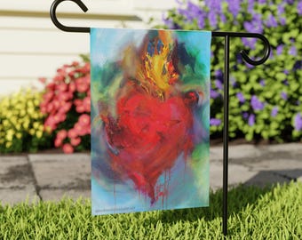 Sacred Heart of Jesus Garden Flag, Catholic Christian Art