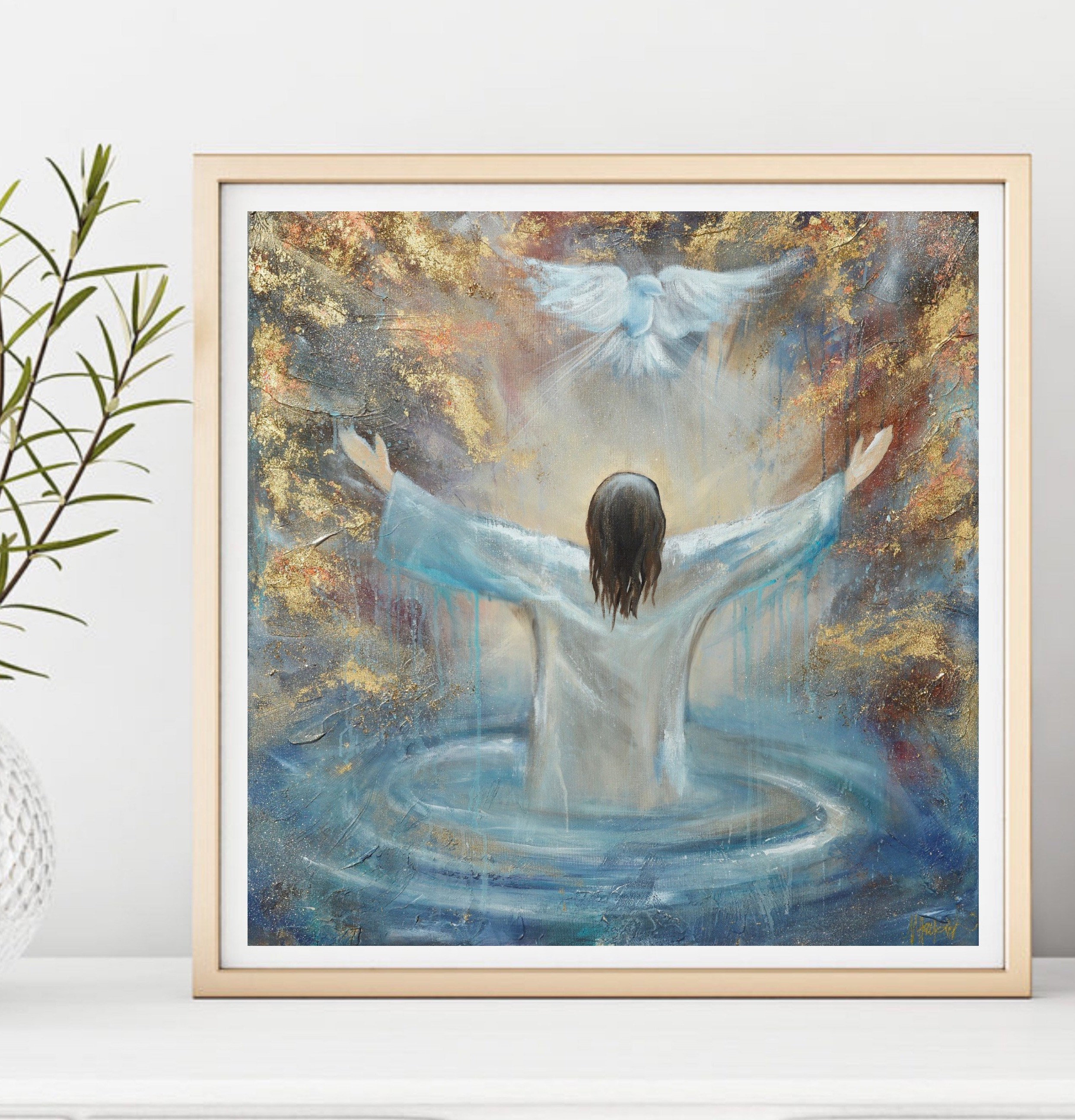 Baptism Gift Baptism Art Baptism Print Baptism of Jesus Etsy