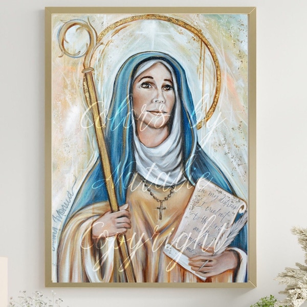 St Monica Print, Catholic Saint, Catholic Saint Art, St Monica Art, Mother of St Augustine, Patron of Difficult Marriages, Catholic Mom Gift