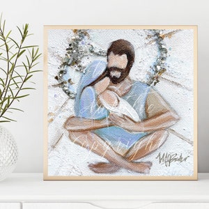 A Quiet Moment Print, Jesus Mary and Joseph, Holy Family, St Joseph, Mother Mary, Mother’s Day gift, Christmas Gift, Catholic Art,Home Decor