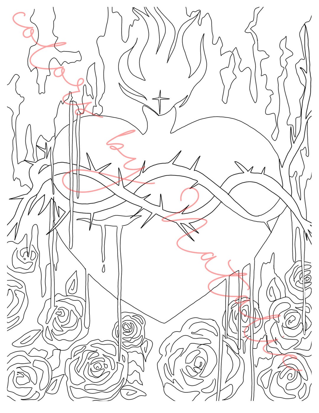 Sacred Heart Digital Download, Catholic, Christian Coloring Sheet ...