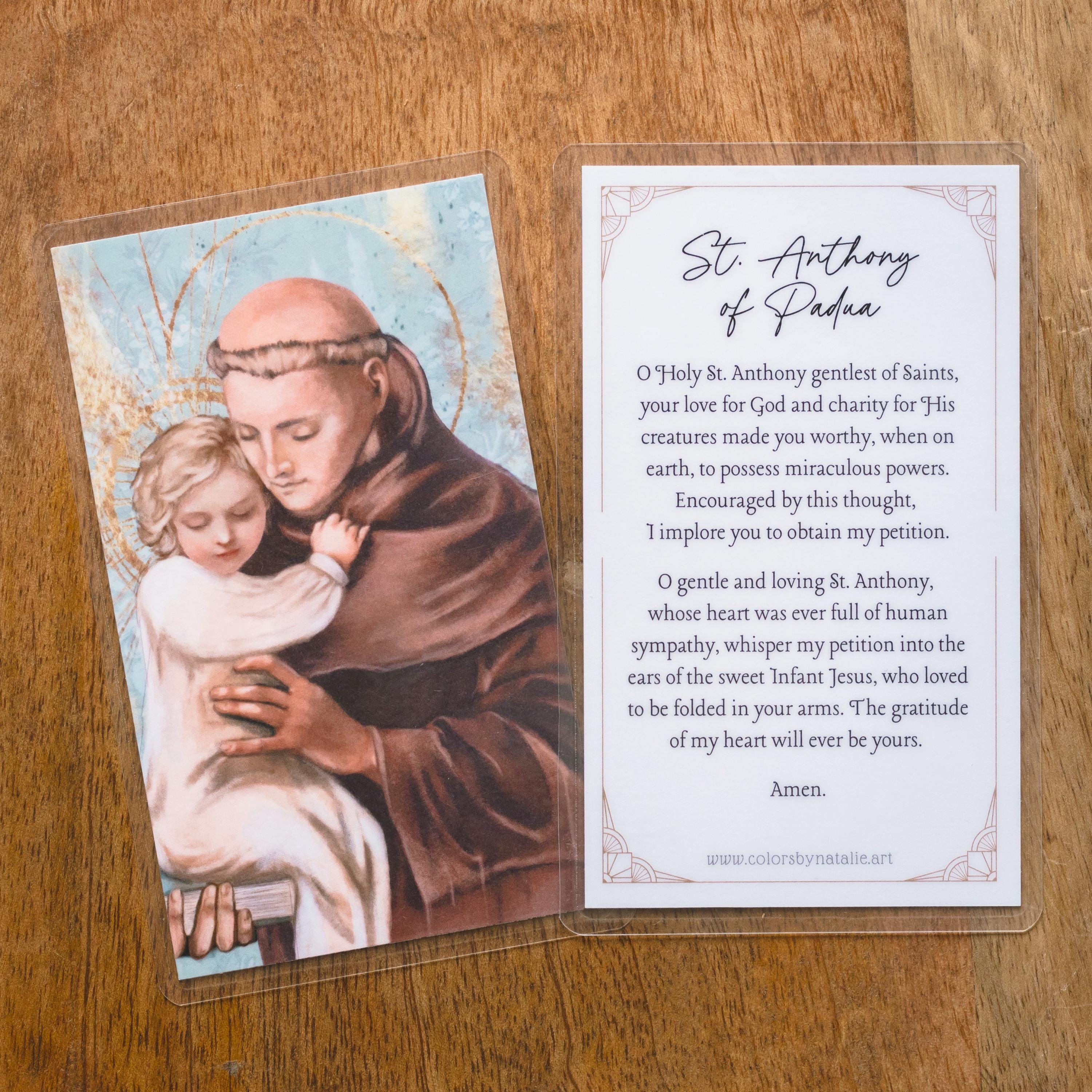 Saint Anthony of Padua Prayer Card