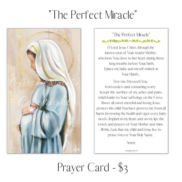 Pregnancy Prayer Card, Baby's Prayer, Miracle Prayer Card, Holy Prayer Card, Mother Mary Prayer Card, Labor Prayer, Mother to be Prayers