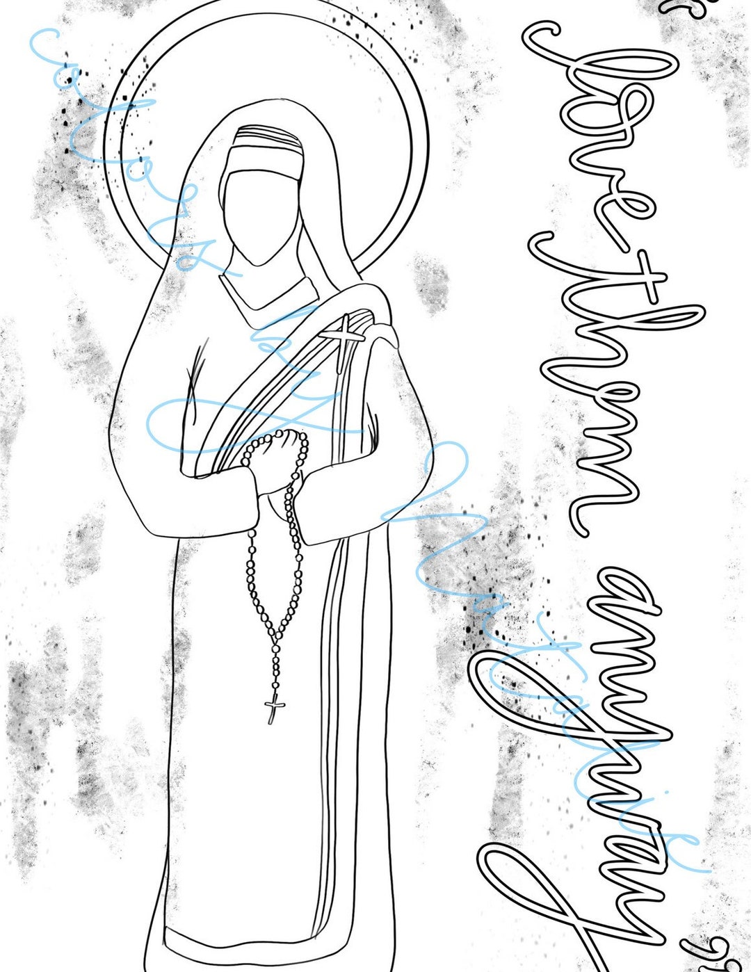 Mother Teresa Digital Download, Catholic Art, Christian Coloring Sheet ...