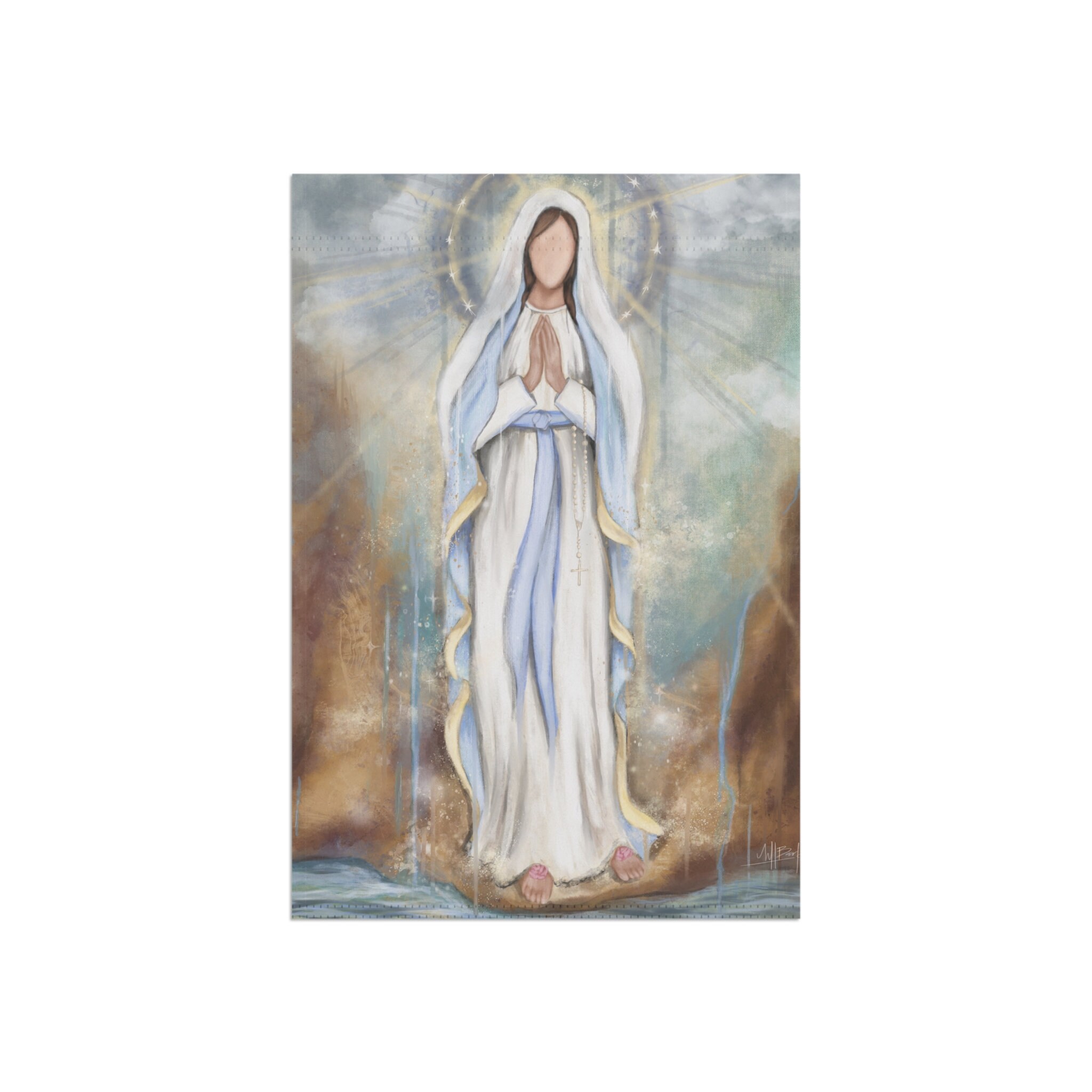 Discover Our Lady of Lourdes House Flag, Mary Mother of Jesus, Apparition, Catholic Art