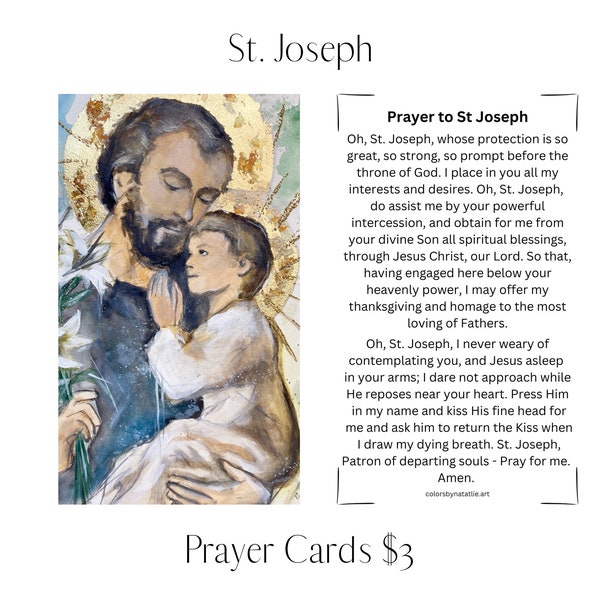 Protection Prayer Card, St. Joseph Prayer, Prayer to St. Joseph, Protector Prayer,Saint Jospeh,Fathers Day Gift Idea,Fathers Day Prayer Card