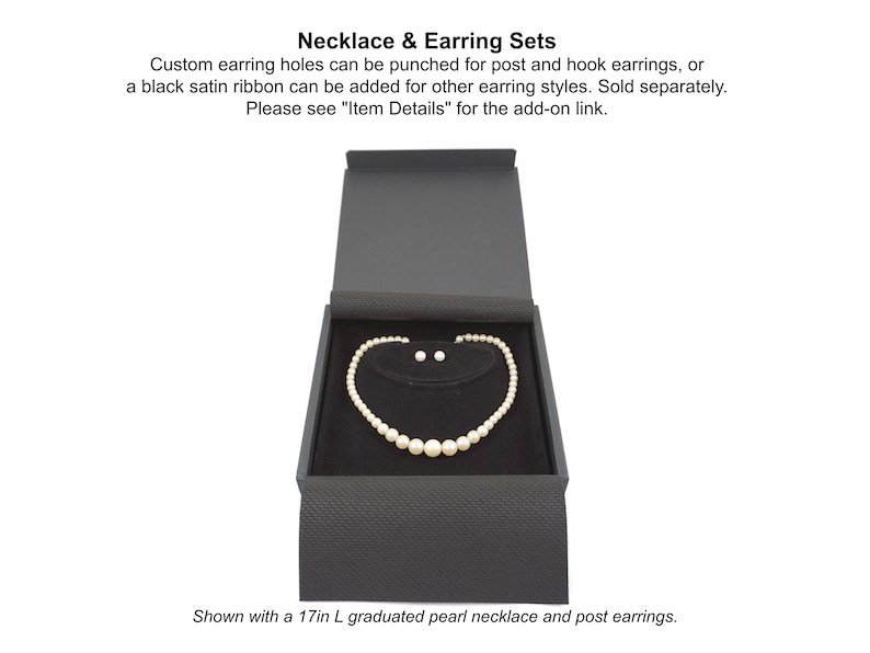 Custom earring holes can be added, which are sold separately. Please see "Item Details" for the link.