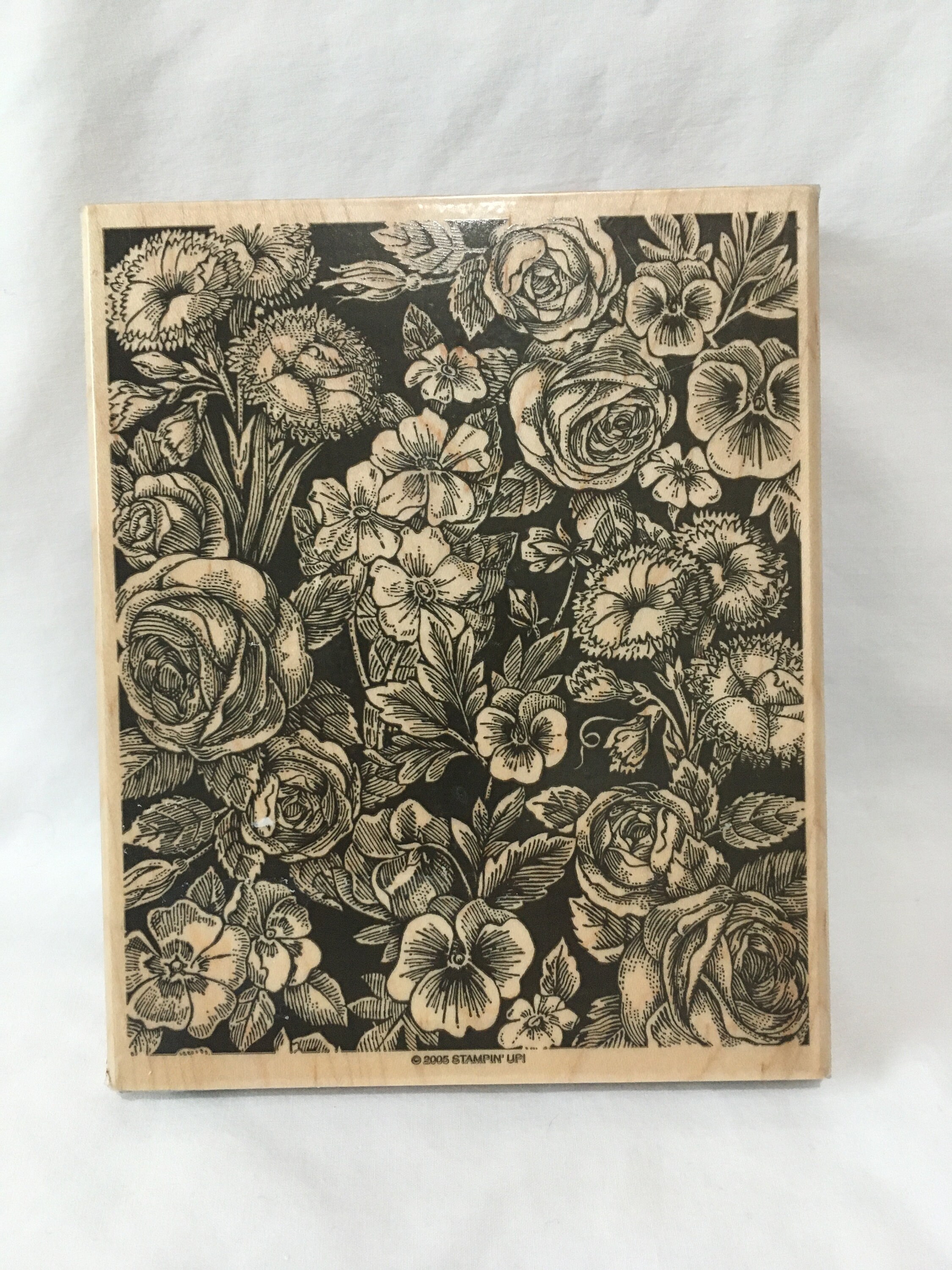 Floral Stampin Up Large Wood Mount Stamp Etsy