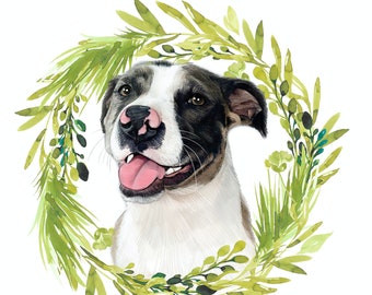 Custom Dog Portrait - Pet Drawing From Photo - Custom Pet Portrait - Pet Loss Gift - Leflore Studio