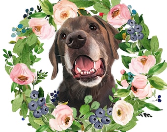 Custom Animal Portrait/ Custom Pet Portrait/ Personalized Gift for Parents/ Pet Loss Gifts/ Custom Dog Portrait P02