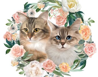Pet Lover Birthday Gift Ideas / Custom Pet Portrait/ Custom Drawing/ Personalized Gift for Parents/ Pet Loss Gifts/ Custom Dog Portrait P02